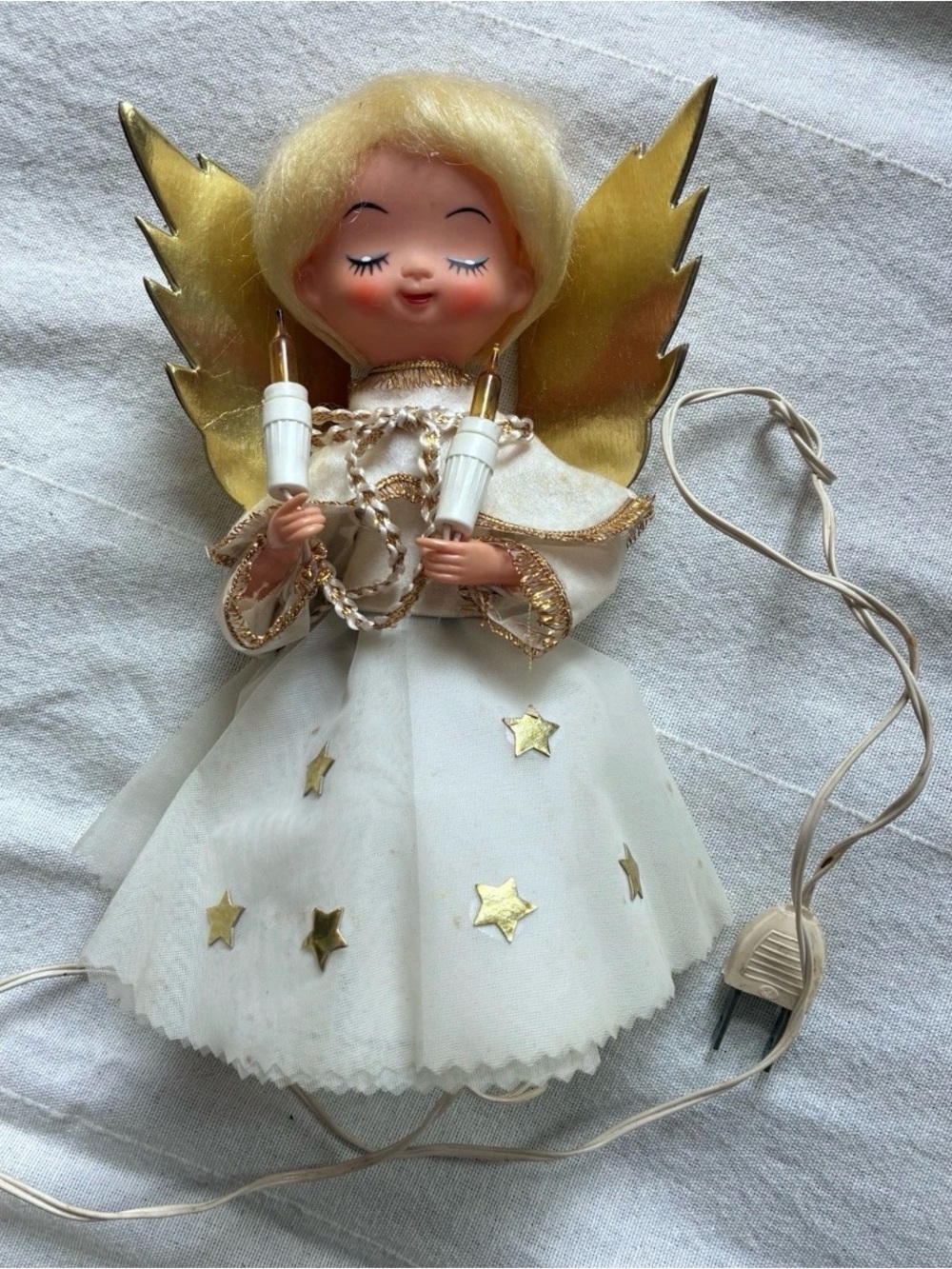 Vintage Pier 1 Imports Angel Christmas Tree Topper MCM 1960’s 1970’s Japan WORKS